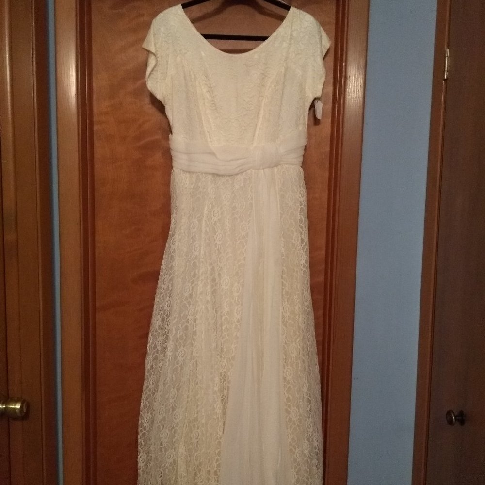 RARE True Vintage 1950 1960 Lace Wedding Dress 10